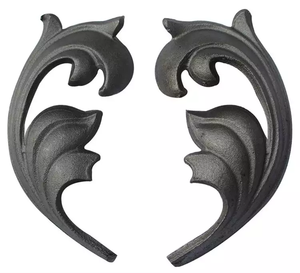 Accesorios de hojas estampadas de hierro forjado, decoración de puerta de valla prensada, adornos estampados de acero personalizados, Metal, barato, venta al por mayor - Product Image 5