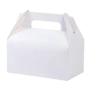 Petit emballage en carton personnalisé boîte-cadeau blanche avec poignées boîtes en papier recyclables pour anniversaire Dessert bonbons biscuits collations