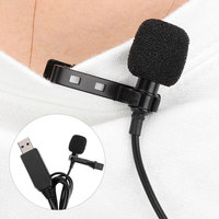 Portable Mini USB Lapel Lavalier Clip-On Condensateur Microphone Filaire PC Ordinateur Portable Mic Avec 2M Longueur EPT Câble