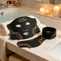 Masker Terapi Cahaya LED Photon Merah 7 Warna Bersertifikasi CE IBN IBN19, Bahan Silikon, Cocok untuk Wajah/Leher, Penggunaan di Perjalanan/Rumah/Kantor