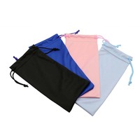 Pochette pour lunettes de soleil, impression à chaud, Logo personnalisé à cordon de serrage, pochette en microfibre souple et noire, 50 pièces