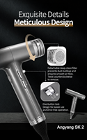 Sèche-cheveux ionique négatif haute vitesse 2000W professionnel pour salon de coiffure avec buse concentratrice et diffuseur