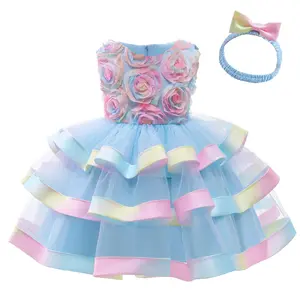 2023 New girls dress Children princess dress colorful princess dress for girl