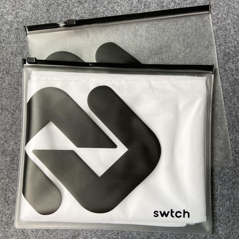 Frosted PVC with black zipper