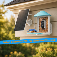 Panneaux solaires pour caméras d'observation des oiseaux 3W, chargeur solaire extérieur avec support réglable pour mangeoire à oiseaux en bambou, caméra de nid