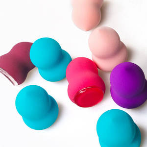 ฟองน้ำแต่งหน้าซิลิโคนแบบไม่มียางสำหรับรองพื้นทรงน้ำเต้าซิลิกาเจลสำหรับเกลี่ยแป้งเครื่องสำอาง - Product Image 4