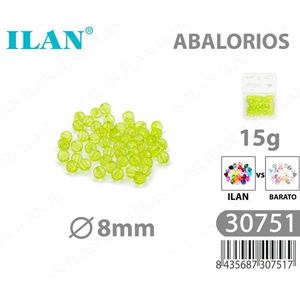 Ilan Abalorios Perline rotonde sfaccettate gialle da 8 mm 15 g per la creazione di gioielli - Product Image 1