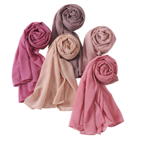 Voile Hijab en Chiffon Perlé Toutes Saisons 2026, Écharpe Hijab en Chiffon Bulle Premium Personnalisable, Foulard Musulman Uni Respirant pour Femme