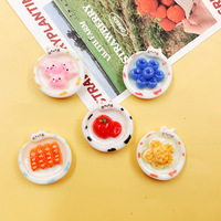 Jolie assiette jouet comestible pour chat, accessoires en résine, colle crème DIY, pinces à cheveux faites à la main, matériaux de décoration pour coques de téléphone, vente en gros