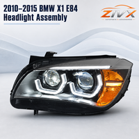 Compatible avec BMW X1 E84 2010-2015, phare LED avec anneaux lumineux de style Spoon et module de clignotants dynamiques séquentiels.