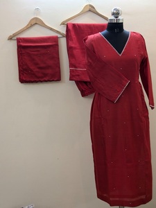 Ensemble Kurta Chanderi pour femmes, vêtements ethniques de créateur, ensemble Kurta, pantalon et dupatta, tenue indienne traditionnelle confortable, vente en gros, exportation - Product Image 1