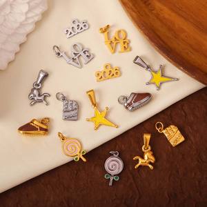 Colgante de Cristal Esmaltado de Acero Inoxidable Resistente al Agua, Chapado en Oro de 18K, con Dijes de Motocicleta y Velero para Joyería Artesanal - Product Image 6