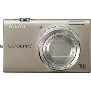 กล้องที่ใช้แล้ว COOLPIX S6200 16 กล้องดิจิตอลพร้อมเลนส์กระจก NIKKOR ED แบบออปติคอล 10 เท่า และวิดีโอ HD 720p (สีเงิน) - Product Image 3