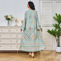 Gaun Maxi Elegan Wanita OEM/ODM Siap Kirim, Bahan Berkualitas Payet, Mode Timur Tengah, Pakaian Modis Berkualitas Tinggi, Ukuran Besar, untuk Lebaran