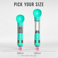 Bouteille d'eau portable 3-en-1 pour chien de 500 ml, avec distributeur de nourriture, en PP de qualité alimentaire, pour petits chiens, idéale pour les voyages et les sorties.