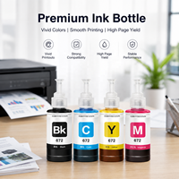 Tinta de Recarga T672 para Impresoras Epson L380 L360 L310 L1300 L313 L455 L565 L130 L351 L363 L383 EcoTank, Juego de Botellas de Tinta