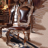Ensemble de table à manger de style royal européen, chaises en bois massif antiques fabriquées à la main, meubles traditionnels de luxe