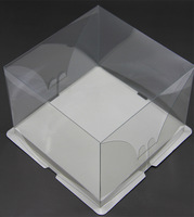 Boîte-cadeau Festive à grande couche, emballage de gâteau avec ruban et couvercle pré-plié, boîte à gâteau transparente pour animaux de compagnie