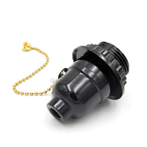 <span class=keywords><strong>E26</strong></span> Phenolic Bakelite Threaded đèn ổ cắm với kéo chuỗi vít phong cách giữ đèn & cơ sở - Product Image 2