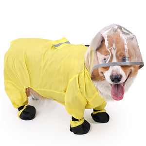 Çevre dostu yeni tasarım köpek yağmurluk çizmeler setleri Pet giysi yağmur dişli - Product Image 1