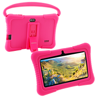 Tablette Android Wifi Veidoo 7 pouces avec écran tactile, processeur quadricœur, 32 Go, tablette de jeu avec étui de protection en silicone