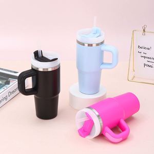 <b>Kids</b> 14oz Stainless Steel Vacuum Tumbler with Straight Straw Lid Handle for Travel School Outdoor - Product Image 2