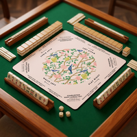 Tapis de Mahjong Américain Classique Fait Main Pliable Durable en Caoutchouc Naturel Respirant Écologique Professionnel pour Jeux de Poker