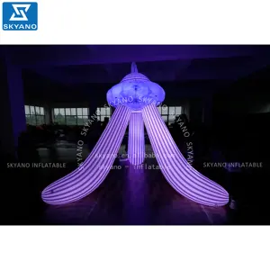 Подгонянная надувная модель НЛО с подсветкой сценического украшения рекламы