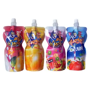 Use Juice Pouch Filling And Sealing Machine Stand Up Compound Pouch Packaging Aluminum Plastic Bag With Inner Straw Or Cap