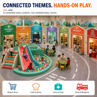 Équipement de jeu intérieur pour enfants, thème Boulangerie Vétérinaire, avec musique et toboggan, pour centres de divertissement familial