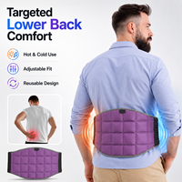 Compresse de gel réutilisable chaude et froide pour le bas du dos et les lombaires, enveloppement de compression pour la taille, compatible congélateur et micro-ondes