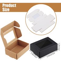 Mini coffrets cadeaux en papier kraft blanc pliable de luxe avec emballage avec fenêtre fabriqués sur mesure à prix raisonnable pour petite entreprise actuelle