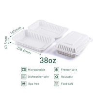Boîtes à repas jetables en plastique de haute qualité de 38 oz, empilables, type clamshell, pour la préparation des repas et les plats à emporter