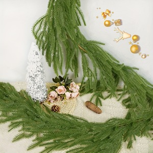 Greenery Artificial Pine Leaves Christmas Decoration for Door Hanging and Wall Decoration for Festive Pine Needles Garland - Product Image 1