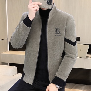 Chaqueta Bomber de Algodón Chenille Antipelusas para Hombre, Invierno 2025, Nueva Colección Streetwear, con Cremallera y Solapa, Forro Polar Grueso, Estilo Transfronterizo - Product Image 5