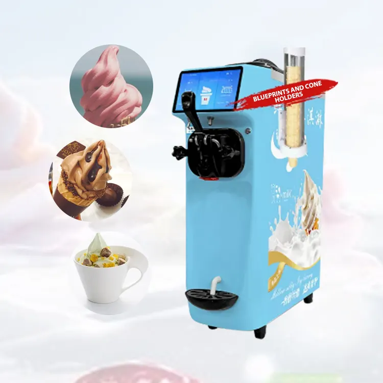 Máquina comercial de helados de mesa blanda Gongly Cr Me Smart Serve, máquina de helados de mesa