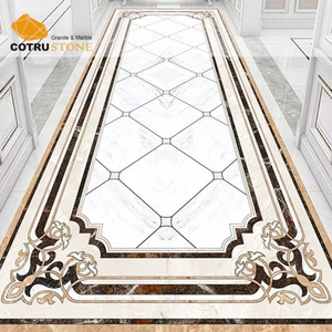 Mosaici di Lusso Moderni Personalizzati per Hotel, Piastrelle in Marmo Lucidato con Intarsio, Medaglione in Marmo con Design Unico - Product Image 1