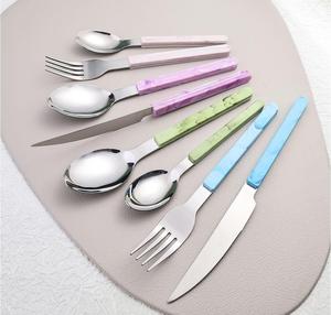 Simple Chinese Trend Western-Style Tableware Set 430 Stainless Steel Handle Knife Fork Spoon Flatware Sets