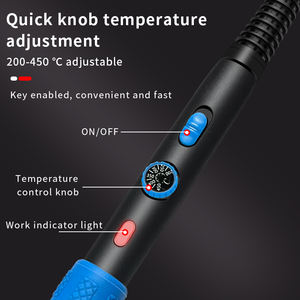 Fer à souder <span class=keywords><strong>orange</strong></span> 60W 220V Kit de fer à souder à température réglable Outil de soudage Pointe à souder Fil à souder Multimètre - Product Image 3
