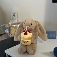 Peluche Jelly Cats Shy Bunny Doll Hugs Birthday Cake avec rembourrage en coton PP et tissu en peluche courte