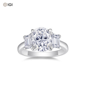 <span class=keywords><strong>Bague</strong></span> de fiançailles de luxe ovale 3,5 carats en argent sterling 925 plaqué <span class=keywords><strong>or</strong></span>, diamant de laboratoire certifié IGI, couleur <span class=keywords><strong>D</strong></span>, pureté VVS1, pour mariée - Meilleures ventes - Product Image 1