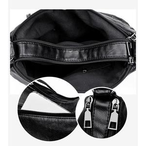 Borsa a tracolla da donna a tracolla con cinturino lungo nero a prova di acqua borsa Messenger in vera pelle poliestere con fodera due - Product Image 1
