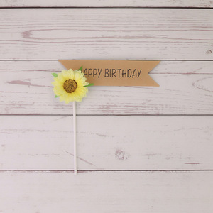Decoraciones para <span class=keywords><strong>Pastel</strong></span> <span class=keywords><strong>de</strong></span> <span class=keywords><strong>Cumpleaños</strong></span> con Temática <span class=keywords><strong>de</strong></span> Girasoles, Hermosas, Románticas y Realistas, Adornos Creativos, Decoración para <span class=keywords><strong>Pastel</strong></span>, Bandera Decorativa - Product Image 6