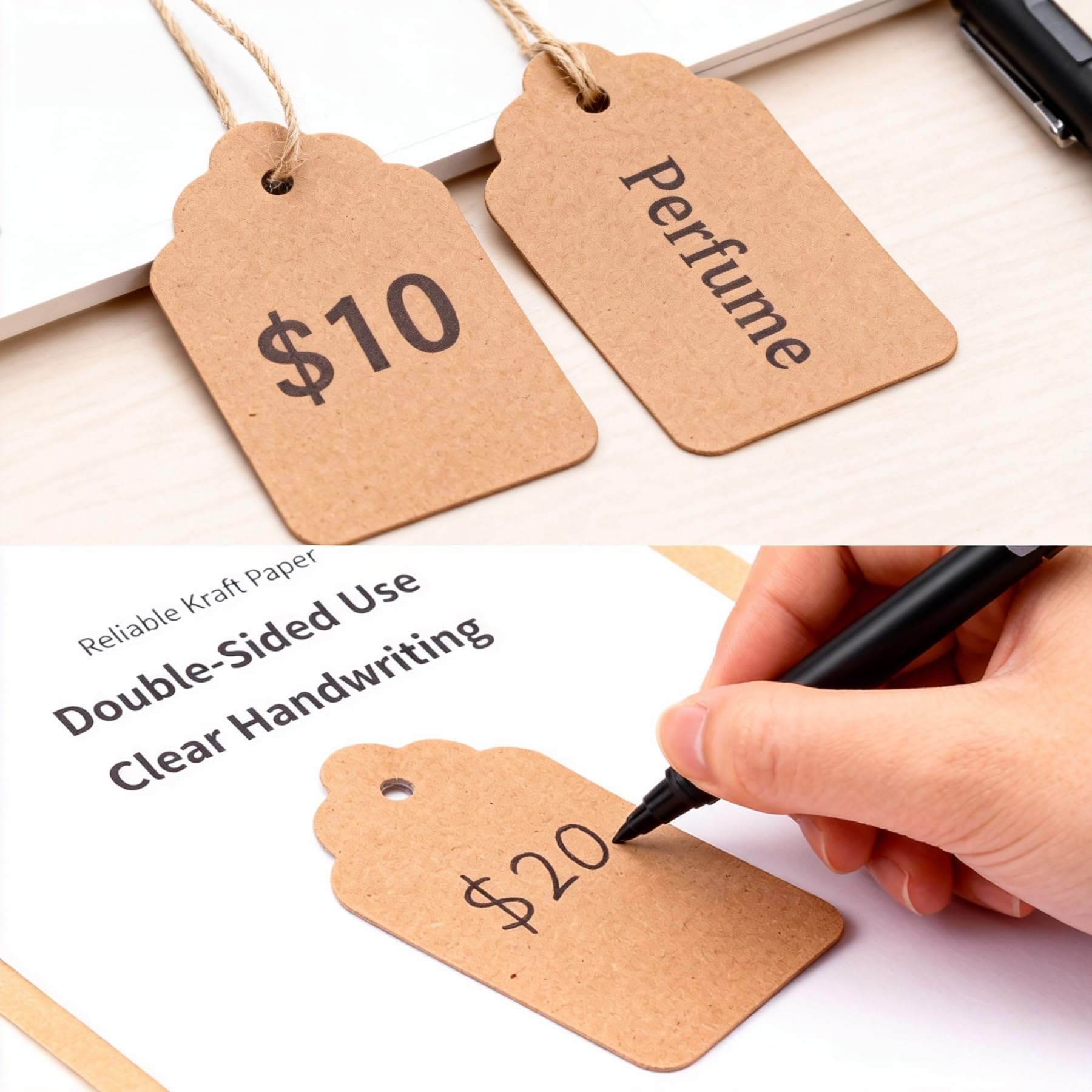 Wholesale Multifunctional Brown Kraft Paper Store Commodity Price Labeling Environmental Protection Clothes Label Tag