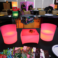 Table et chaises lumineuses à led pour boîte de nuit, salon en plein air, table et chaises de bar, table ronde pour événement, fête, jardin