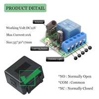 Mini récepteur DC 12V 1CH, module récepteur à relais, télécommande universelle sans fil 433 MHz RF