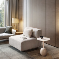 Ensemble de meubles de salon moderne Silent Wind en marbre véritable, comprenant une tête de lit simple et une table d'appoint tendance
