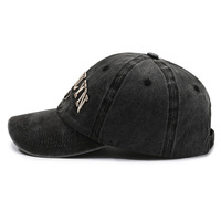 Gorra de Béisbol de Algodón Lavado Vintage con Bordado a Mano y Logotipo Personalizado OEM, Bordado Curvo 'BROOKLYN 1947', Ajustable, Unisex, al por Mayor