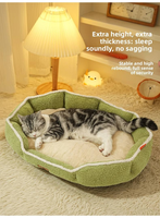 Nouvel Arrivage Matelas Octogonal Rembourré pour Animaux de Compagnie, Tissu Doux et Chaud, Isolation Thermique, Base Antidérapante, Usage Domestique Intérieur