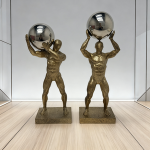 Esculturas Art Déco Modernas, Figuritas de Deportistas de Gimnasio, Estatua Simple de Hércules, Artesanías de Resina para Decoración de Sala de Estar o Vitrina de Vinos - Product Image 2